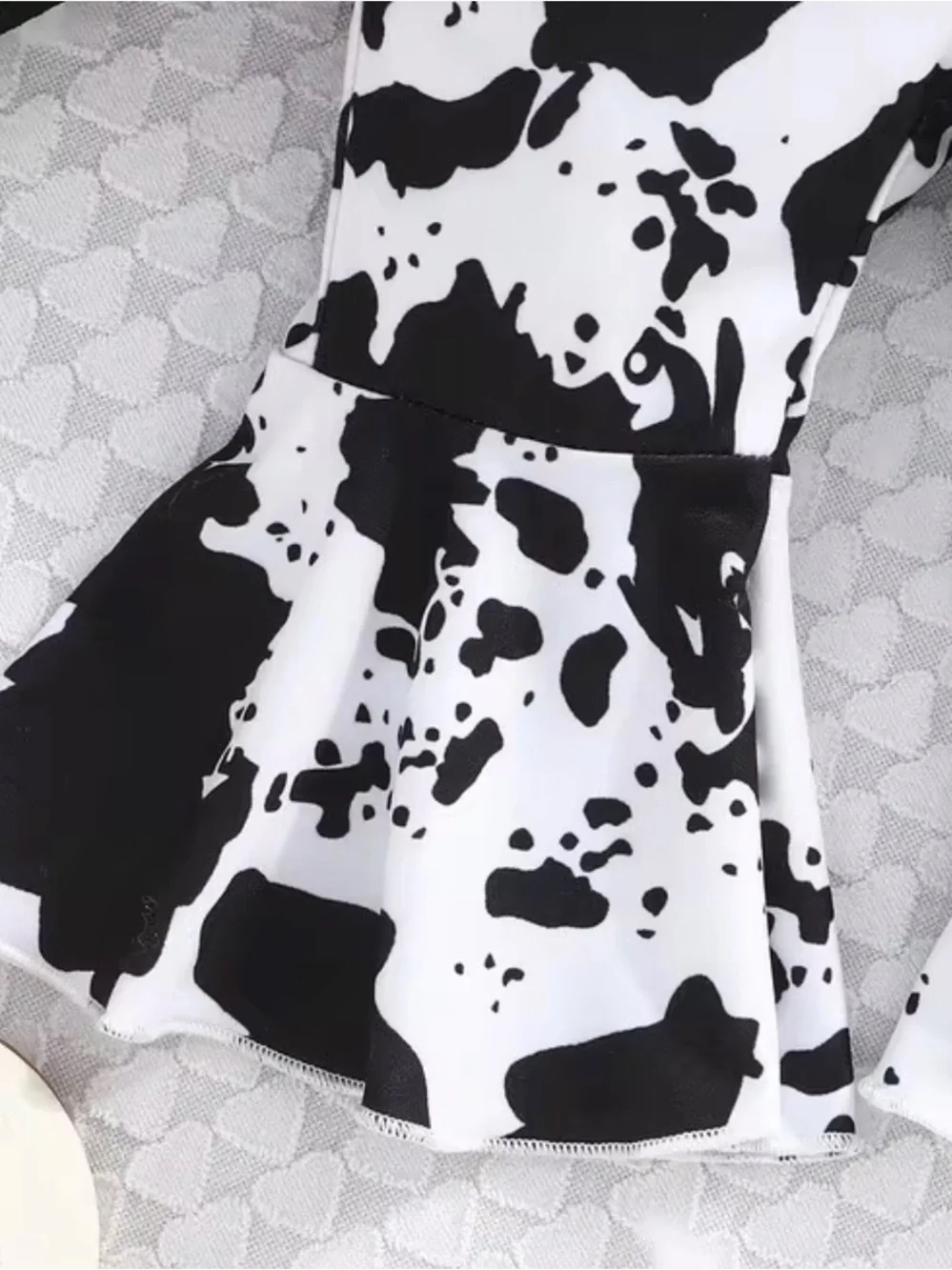 Little Girls ‘Daddy's Girl’Black/White Cow Flare Bubble Sleeves Size-2-3 Yrs NEW